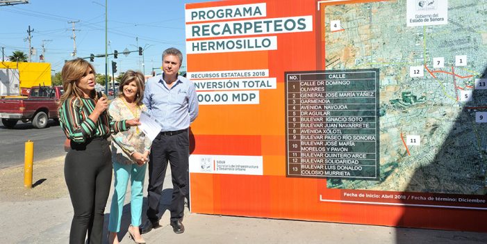 Recarpetea Gobierno del Estado vialidades de Hermosillo