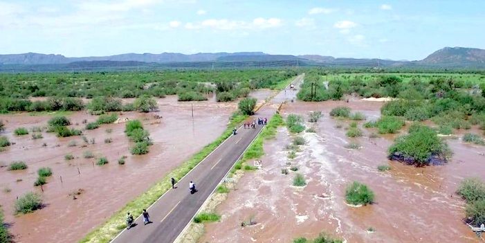 Incomunican lluvias a tres poblaciones del Valle de Guaymas