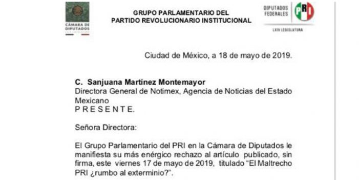 Tendencioso artículo de Notimex contra PRI