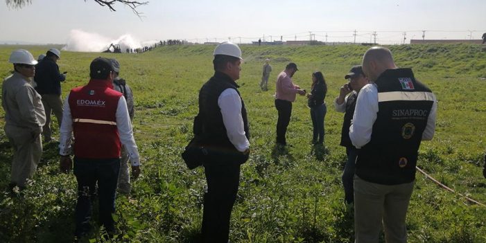 Reportan fuga en ducto de gas LP en municipio de Nextlalpan