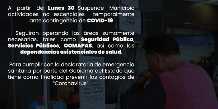 Suspende Gobierno de Nogales actividades por contingencia sanitaria