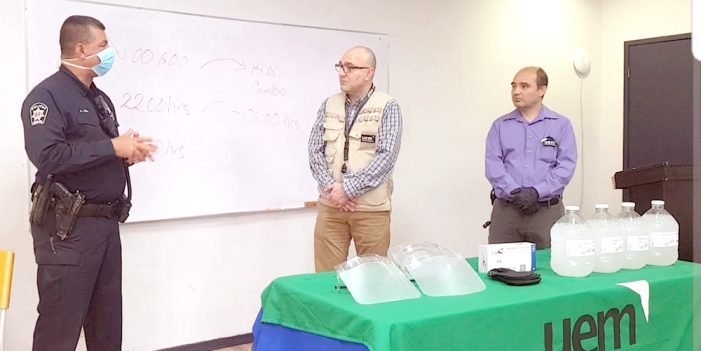 “Centro universitario España y México” dona material Policía Municipal ante emergencia de Coronavirus