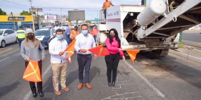 Arranca Toño Astiazarán recarpeteo de bulevar Clouthier