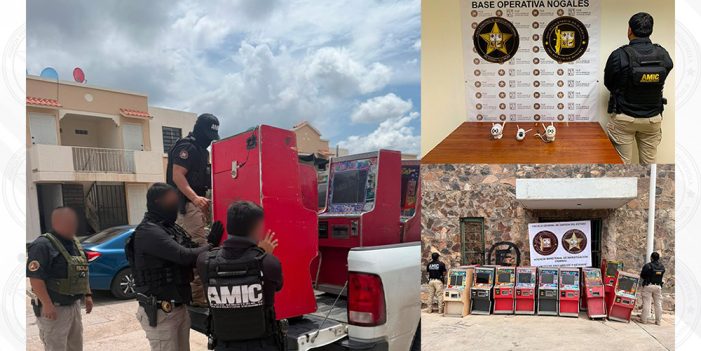 Asegura cámaras y máquinas tragamonedas en Nogales
